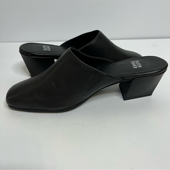 Eileen Fisher Nappa Leather Black Slip-On Mules size 7.5 - Picture 15 of 15